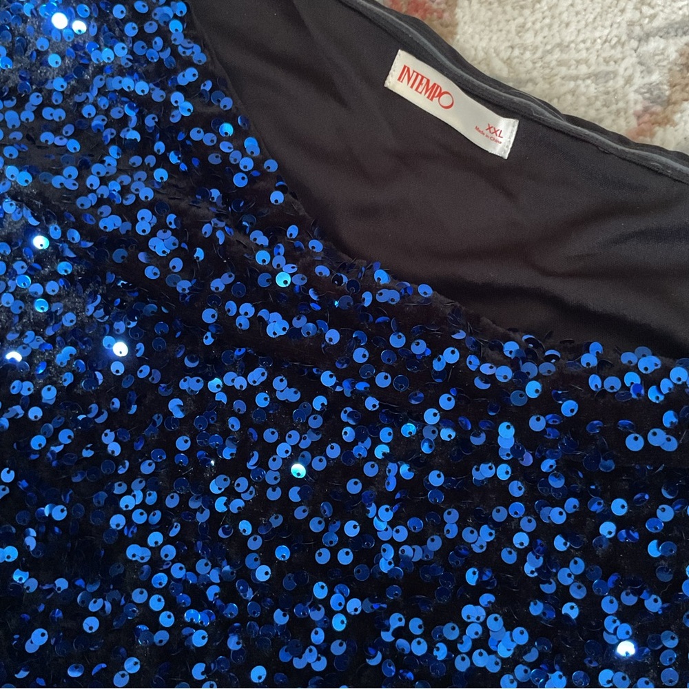 Intempo One-Shoulder Sequin Top - Picture 11 of 13